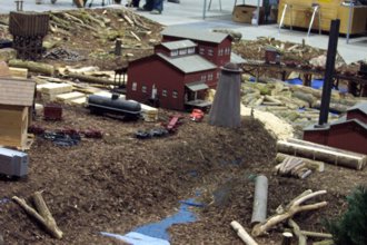 Die extra für diese Ausstellung gestaltete amerikanische Waldbahnanlage