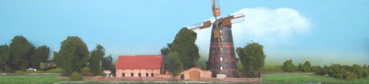 Panoramaansicht Streckenmodul M5 - Windmühle Dörrwalde -